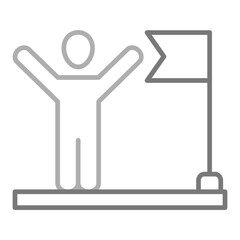 Success Greyscale Line Icon