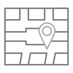 Map Location Greyscale Line Icon