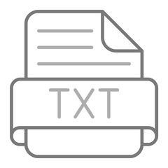 Txt Greyscale Line Icon