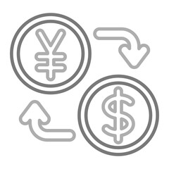 Currency Exchange Greyscale Line Icon