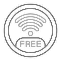 Free Wifi Greyscale Line Icon