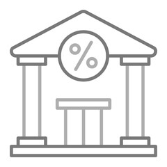 Tax Office Greyscale Line Icon