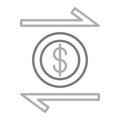 Money Transfer Greyscale Line Icon