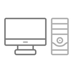Computer Greyscale Line Icon