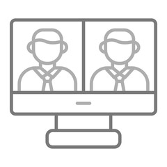 Video Call Greyscale Line Icon