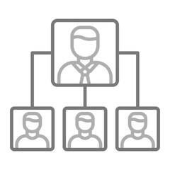 Organization Structure Greyscale Line Icon
