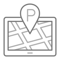Parking Location Greyscale Line Icon