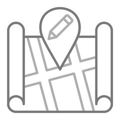 Edit Map Greyscale Line Icon