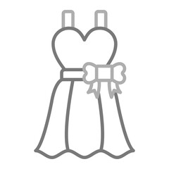 Dress Greyscale Line Icon