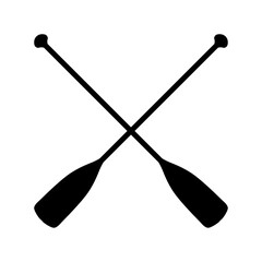 Crossed Paddle Black Silhouette Vector Logo Icon Sign Illustration