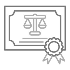 Certificate Greyscale Line Icon