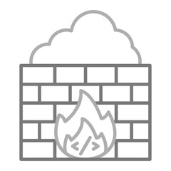 Brick Wall Greyscale Line Icon