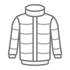Winter Jacket Greyscale Line Icon