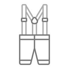 Suspenders Greyscale Line Icon