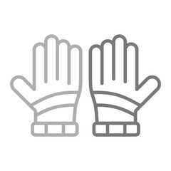 Gloves Greyscale Line Icon