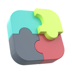 Fototapeta premium 3D puzzle. 3D icon.