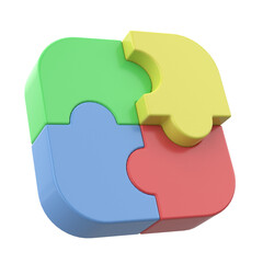 3D puzzle. 3D icon.