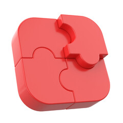 3D puzzle. 3D icon.