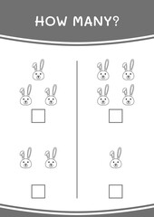Fototapeta na wymiar How many of Rabbit, game for children. Vector illustration, printable worksheet