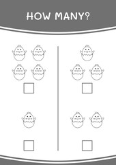 How many of Chick, game for children. Vector illustration, printable worksheet