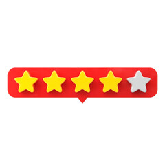 Review star. Star rating. 3D element.