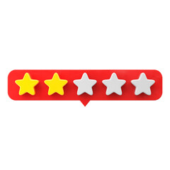Review star. Star rating. 3D element.