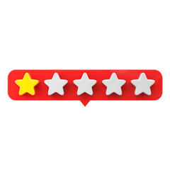 Review star. Star rating. 3D element.