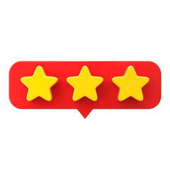 Review star. Star rating. 3D element.