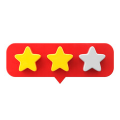 Review star. Star rating. 3D element.