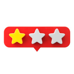 Review star. Star rating. 3D element.