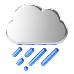 Rainy. 3D weather icon. 3D climate icon. 3D element.