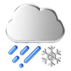Sleeting. 3D weather icon. 3D climate icon. 3D element.