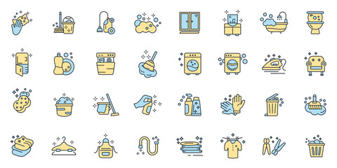 house cleaning icons set . house cleaning pack symbol vector elements for infographic web