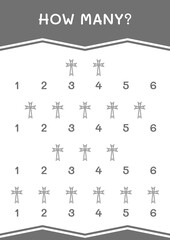 How many of Christian cross, game for children. Vector illustration, printable worksheet
