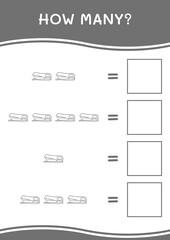 How many of Stapler, game for children. Vector illustration, printable worksheet