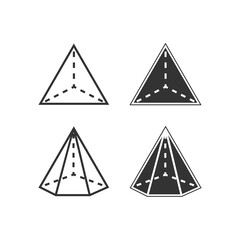 Geometric shape icon. triangle and pyramid symbol. Sign algebla vector.