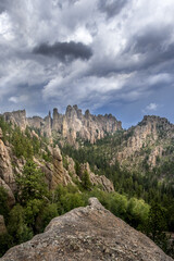 Vertical Landscape of Cathederal Spires of South Dakota