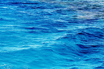 Abstract view to water waves near Sharm el Sheikh from the Red sea