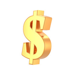 Obraz premium Golden dollar sign. 3D icon.