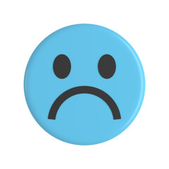 Sad emoji icon. 3D icon.