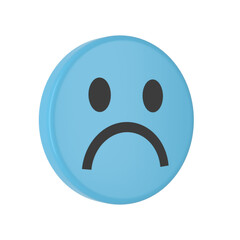 Fototapeta premium Sad emoji icon. 3D icon.