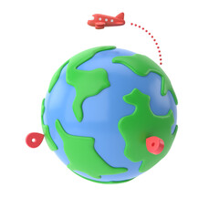 Travel banner decoration. 3D travel element.