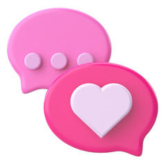 3D love icon. Valentine decoration.