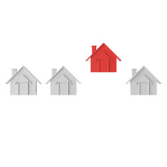 Home selection. 3D home element.