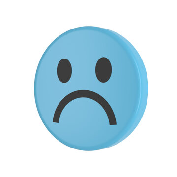 Sad Emoji Icon. 3D Icon.