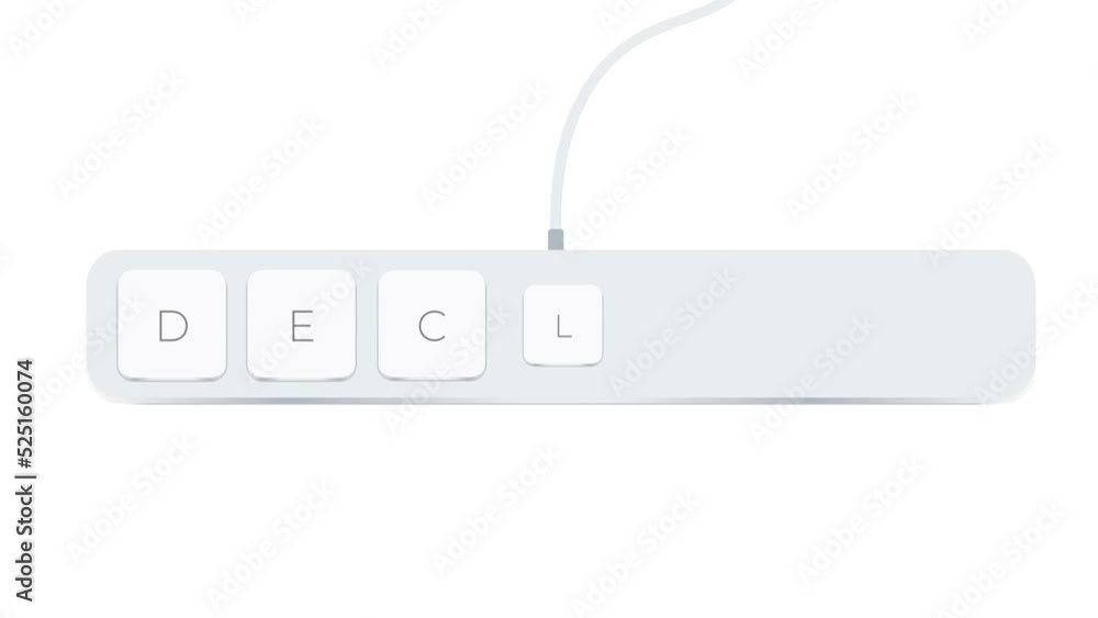 Poster word written with computer buttons over white background