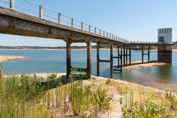 Landscape over the Montargil Dam in the municipality of Ponte de sor, Portalegre, Portugal