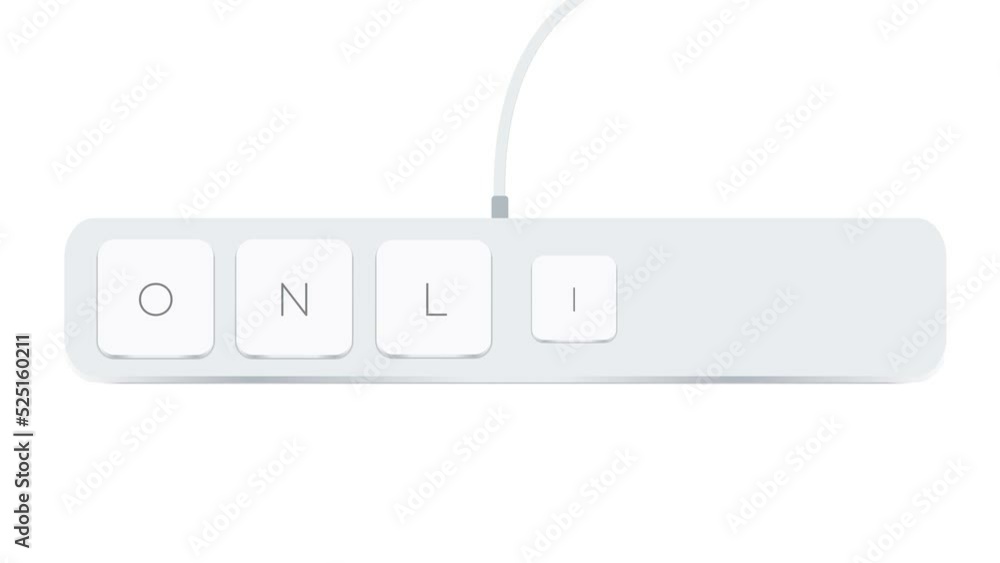 Poster online word written with computer buttons over white background