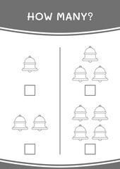 Fototapeta na wymiar How many of Bell, game for children. Vector illustration, printable worksheet