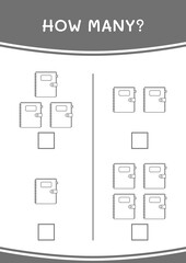 How many of Notebook, game for children. Vector illustration, printable worksheet